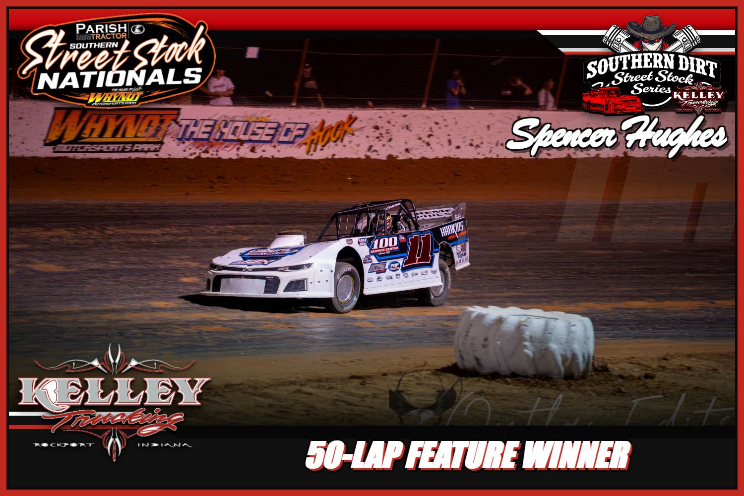 Spencer Hughes, Kelley Trucking 50-lap feature winner